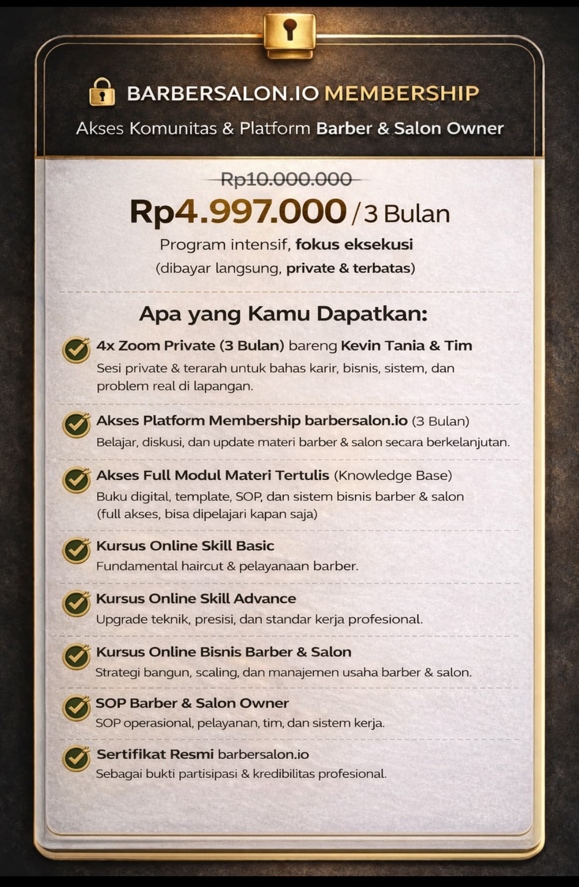 Barbersalon.io Membership